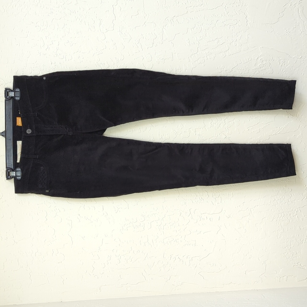 Anthropologie Pilcro Black Serif Skinny Velvet Ankle Pants Size 27 - Picture 2 of 13